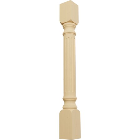 Ekena Millwork 3 3/4"W x 3 3/4"D x 35 1/2"H Richmond Fluted Cabinet Column, Alder COL03X03X35RIAL